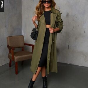 Vici Olive Trench Coat